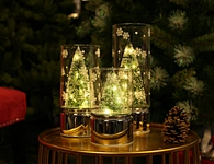 LED glass tube with xmas tree deco