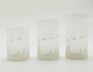Silk  printing frosted glass cup with string light