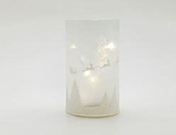 Silk  printing frosted glass cup with string light