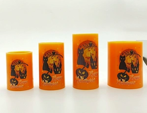 LED wax candle light with decal