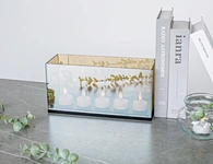 glass candle holder mirror