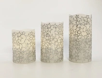 LED wax candle light with decal