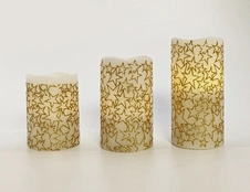 LED wax candle light with decal