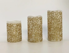 LED wax candle light with decal