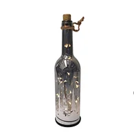 LED plastic base glass bottle with silk printing with light chain