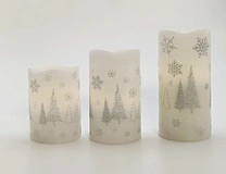 LED wax candle light with decal