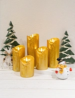 LED holiday 3D flame wax candle