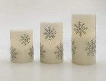 LED wax candle light with decal