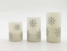 LED wax candle light with decal