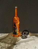 Halloween bottle lamp with string lights