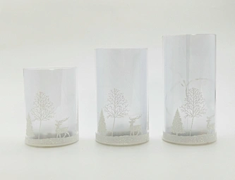 Silk  printing  glass cup with with 3D PVC  sheet