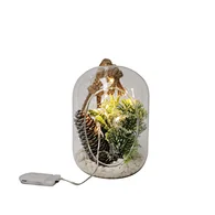 LED glass bottle with xmas deco with light chain
