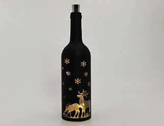 Glass bottle with string light