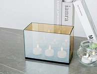 glass mirror candle holder
