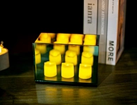 glass mirror candle holder
