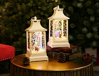 LED xmas snowing lantern