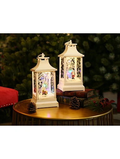 LED xmas snowing lantern