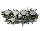 Metal candle holder with Xmas wreath