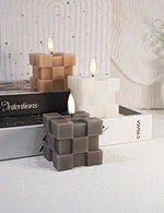 Checkered Pattern Cubic Flameless Candle
