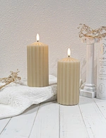 LED holiday 3D flame wax candle