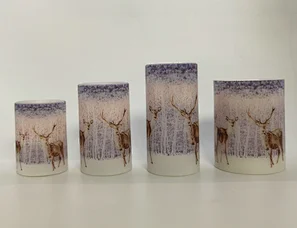 LED wax candle light with decal