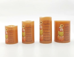 LED wax candle light with decal