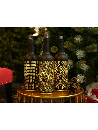 Glass bottle with string light