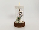 LED glass with resin deco