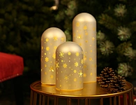 LED glass dome with string light