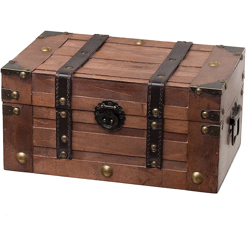 Decorative Small Wooden Chest with Lid