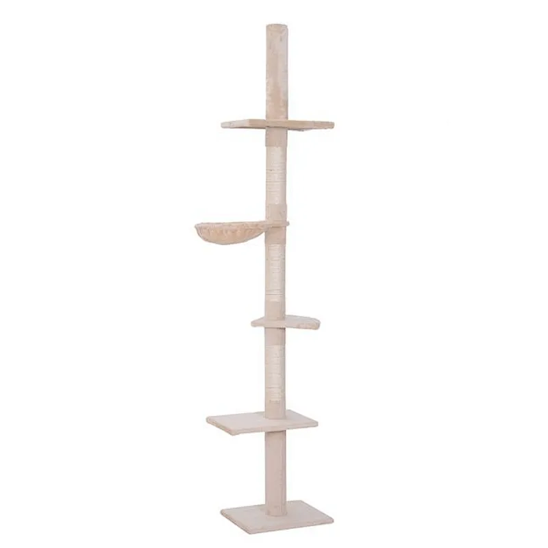 106” Large Vertical Cat Scratching Carpeted Platform Cat Tree Tower Beige