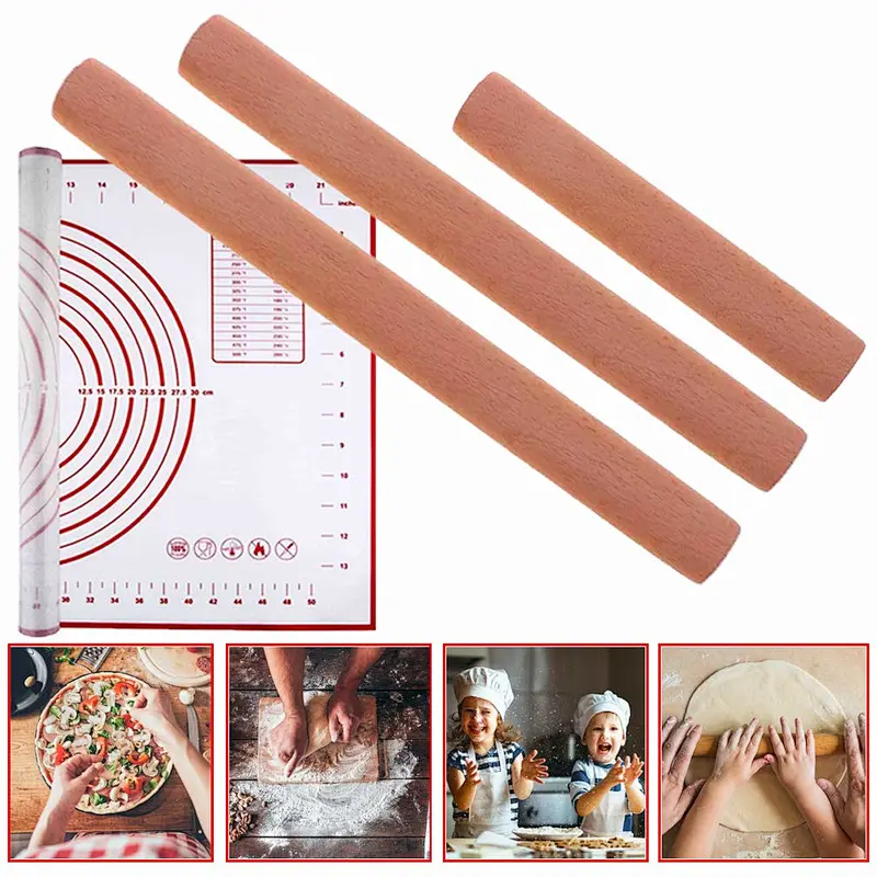 3 Packs  Wooden Rolling Pin