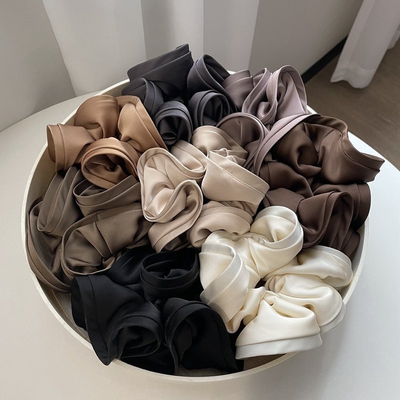 Scrunchie Hair Tie - Satin, Vintage - Elegant, Chic, Vintage, Oversized, Fashion, Thick Scrunchie (HT102)