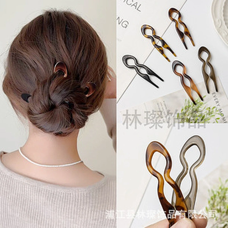 Hair Claw Clip - Elegant, Retro, Korean Style, French Style, Ink Wash Pattern - Medium (Model 038)