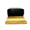 bread bin with wooden lid