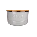Round cake tin with bamboo lid