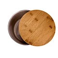 Round cake tin with bamboo lid