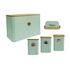 Bread Box Storage Butter Dish Canister Set with Bamboo Lid