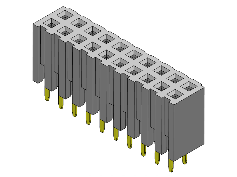 Pitch 2.00mm Female Header Single Row Dip Type Base 7.20 H