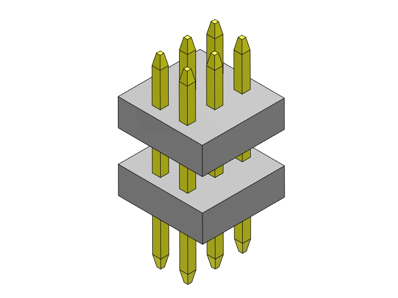 Pitch 1.00mm Pin Header Dual Rows DIP Type Connector