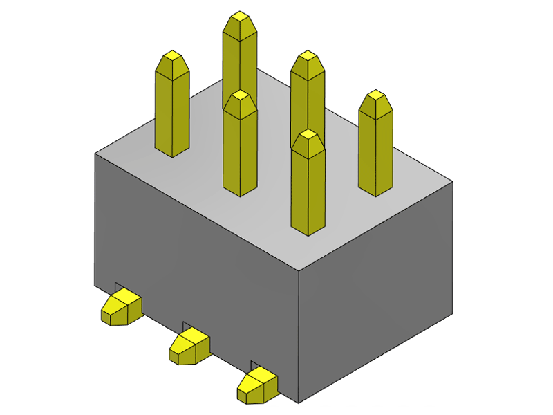Pitch 2.54mm Pin Header Dual Rows SMT Type Connector