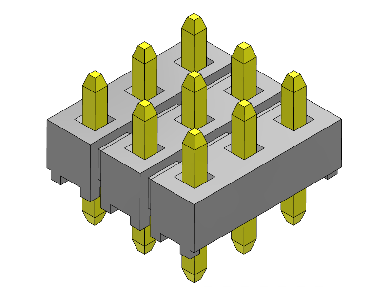 Pitch 2.54mm Pin Header Triple Rows Dip Type Connector