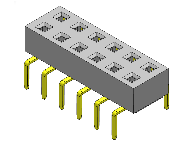 Pitch 2.54mm Female Header  Dual Rows Dip Type Connector