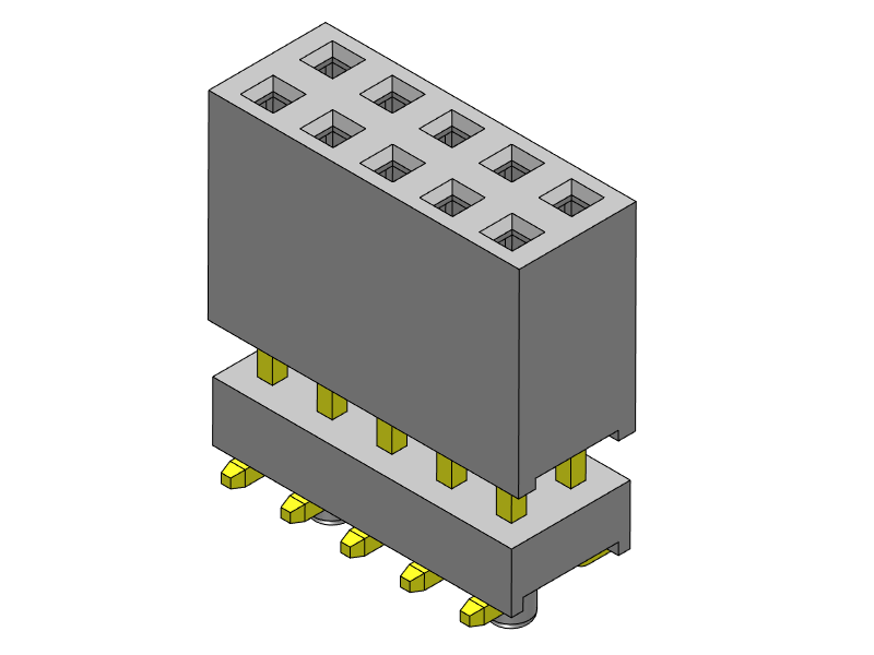 Pitch 2.54mm Female Header  DUAL  Rows SMT Type Connector