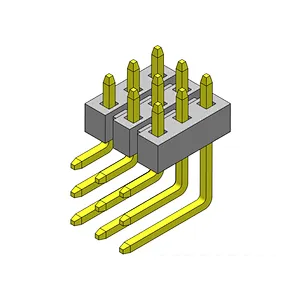 Pitch 2.00mm Pin Header Triple Rows R/A Type Connector