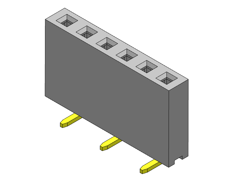 Pitch 2.54mm Female Header Single Rows SMT Type Connector