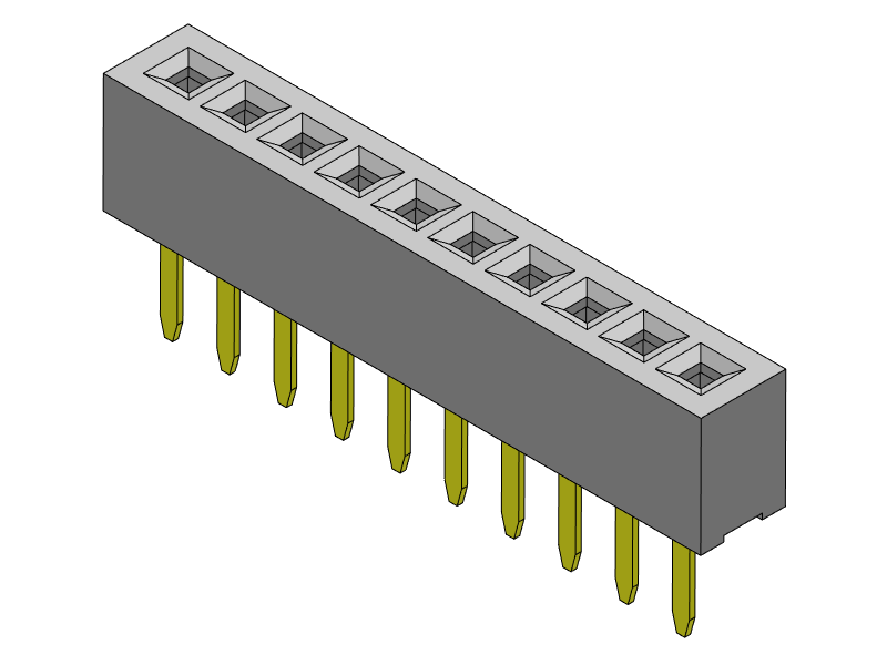 Pitch1.00mm Female Header Single Row Dip Type Connector