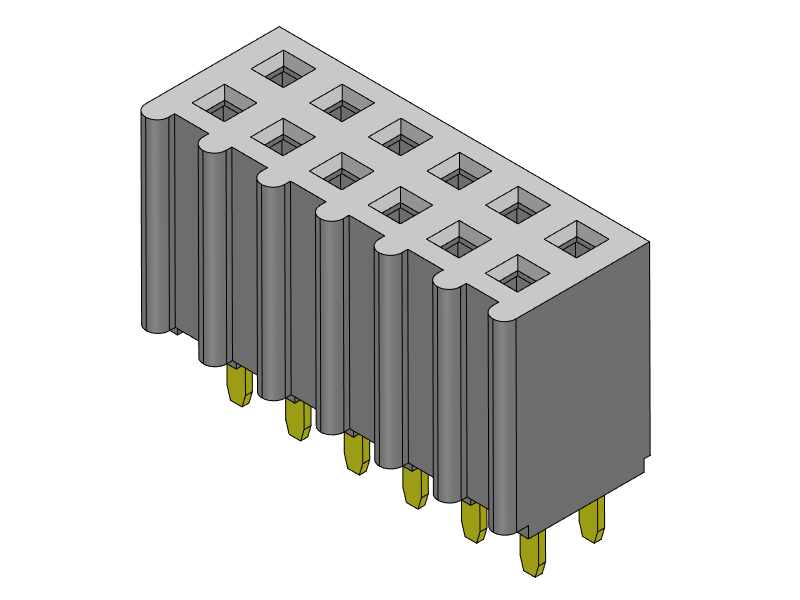Pitch 2.54mm Female Header Dual Row Dip Type Connectors
