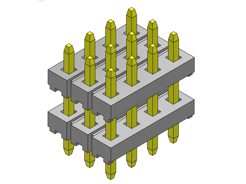 Pitch 2.00mm Pin Header Four Rows Dip Type Connector