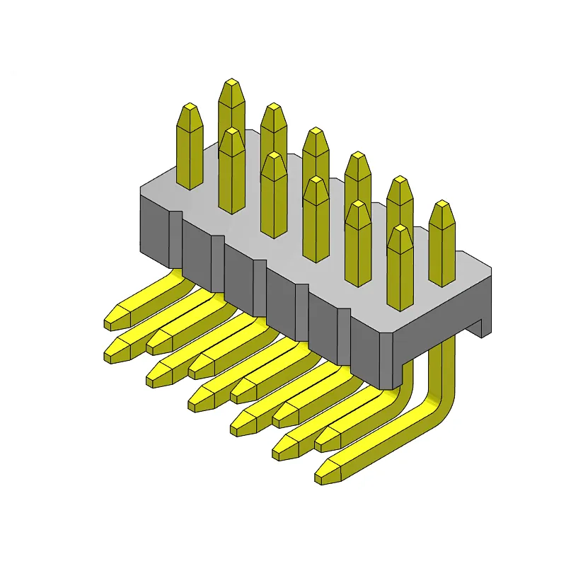 Pitch 1.27mm Pin Header Dual Rows R/A Type Connector